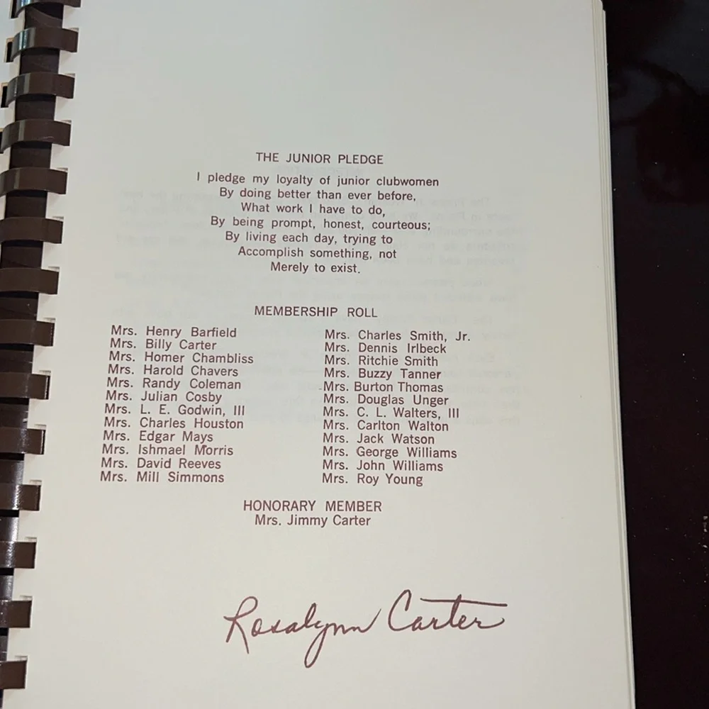 Vintage 77 Spiral Bound First Edition Plains Pot Pourri Cookbook Rosalynn Carter